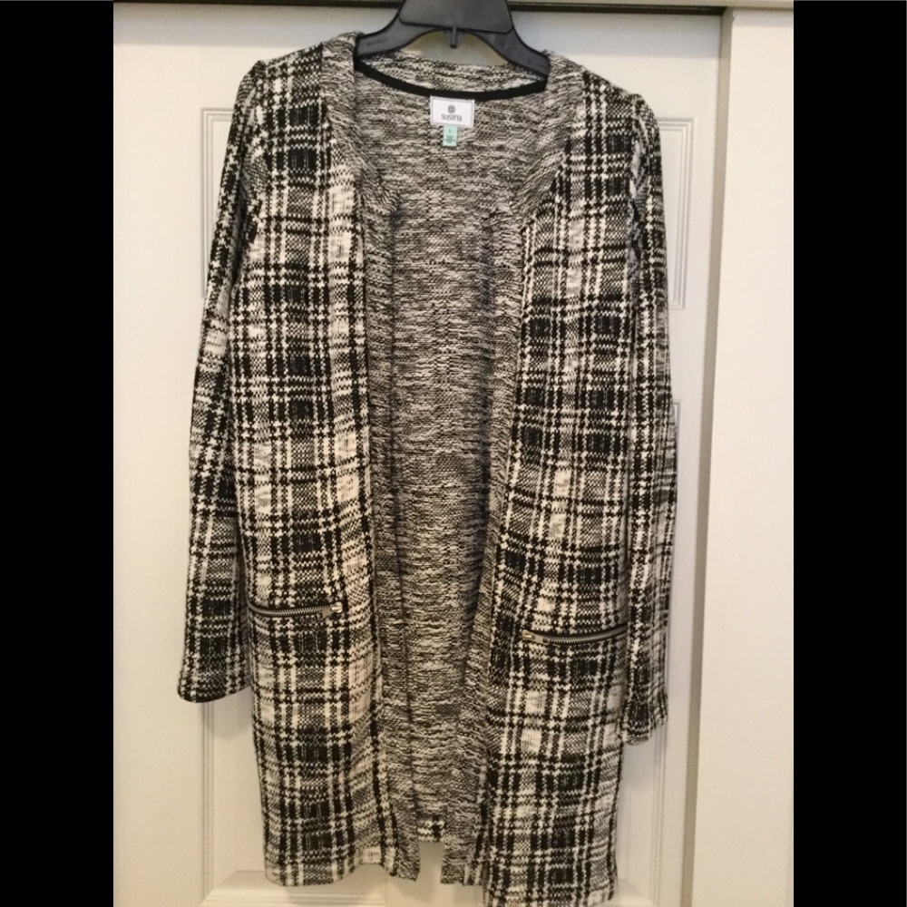 SUSINA “HOUNDSTOOTH” SWEATER COAT